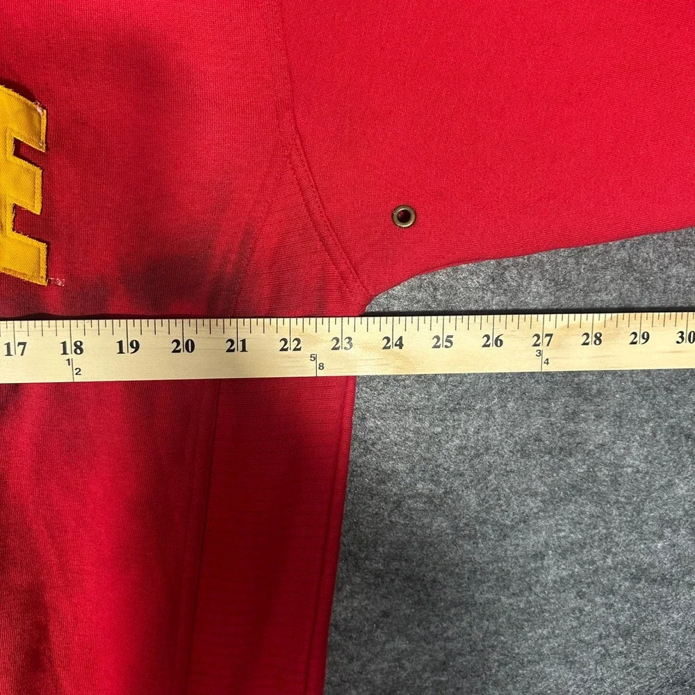 THRASHED Lee Sport Louisville Cardinals‎ Red V Neck Sweatshirt Men L